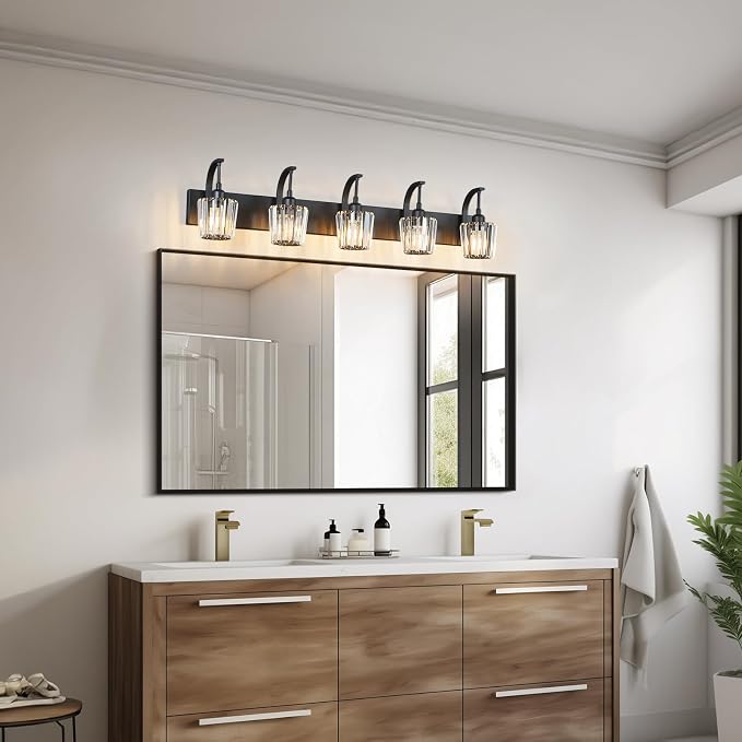 Modern Bathroom Vanity Light, 5-Light Black Wall Sconce - Image 7