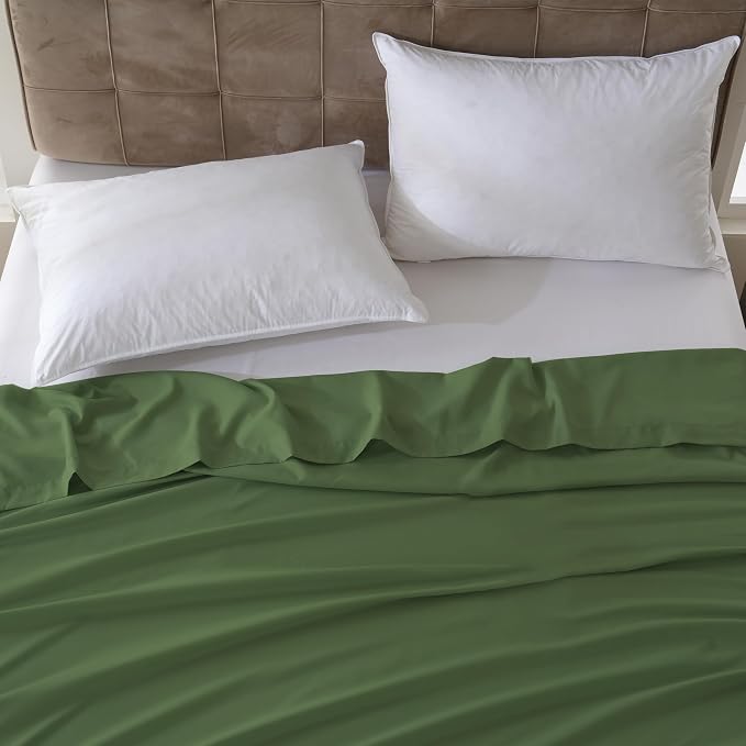 ZPECC King Flat Sheet Only 6 Pack, Durable Olive Green Top Bed Sheets - Image 7