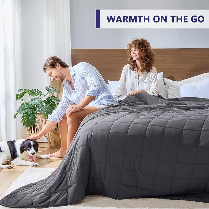 King Size Weighted Blanket for Adults Cooling Heavy Blanket for Sleeping - Image 4