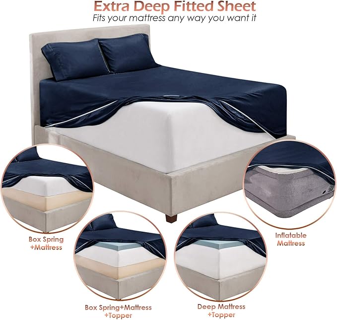 Hearth & Harbor Extra Deep Pocket Queen Sheets Sets - Image 6