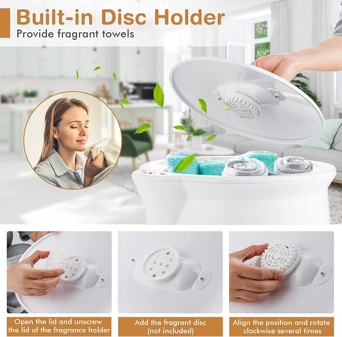 COSTWAY Bucket Style Towel Warmer, Fragrance Holder, Fits up to Two 40” x 70” - Image 5