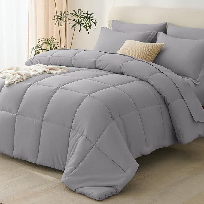 CozyLux Queen Comforter Set Grey by CozyLux