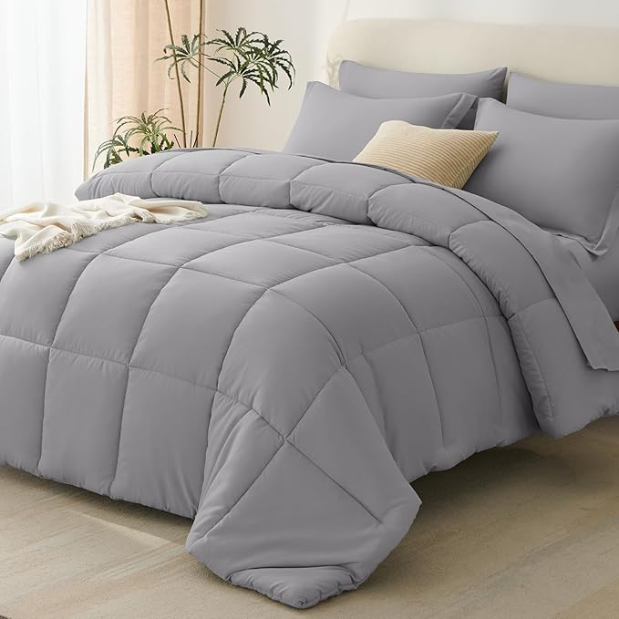 CozyLux Full Size Comforter Sets Grey by CozyLux