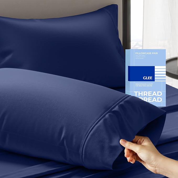 Thread Spread 100% Cotton Pillow Cases Queen Size Set of 2 by THREADSPREAD