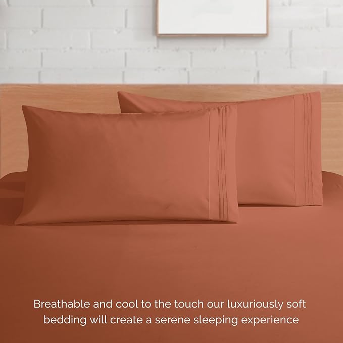 Elegant Comfort Luxurious 1500 Premium Hotel Quality Microfiber 4-Piece Sheet - Image 7