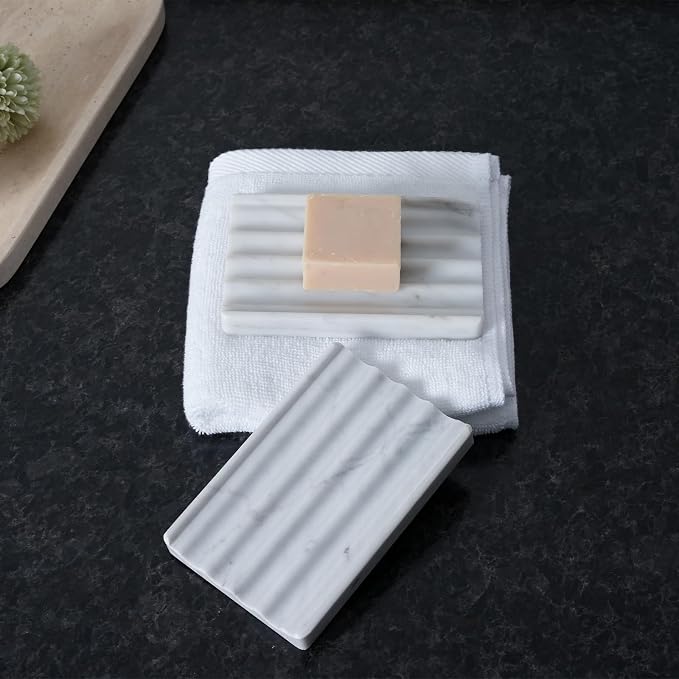 2 Pcs Soap Holder for Bathroom, Marble Soap Dish for Kitchen Countertop - Image 6