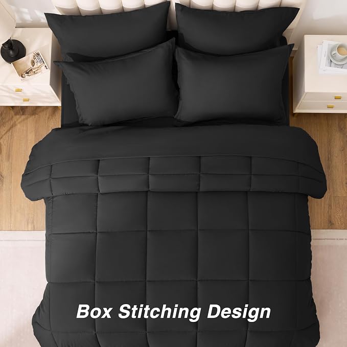 Love's cabin California King Comforter Set Ash Black, 7 Pieces California King - Image 4
