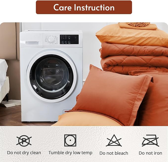 MUXHOMO 5 Pieces Twin Comforter Set, Reversible Bed in a Bag Twin Size - Image 9