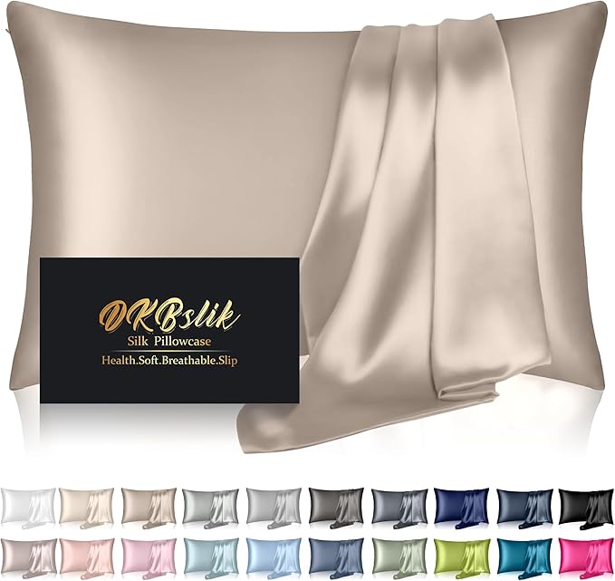 Silk Pillowcase for Hair and Skin, Mulberry Silk Pillow Cases King Size by HOME