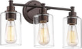 FEMILA 3-Light Vanity Light, Farmhouse Bathroom Light Fixtures, Metal Wall by FEMILA