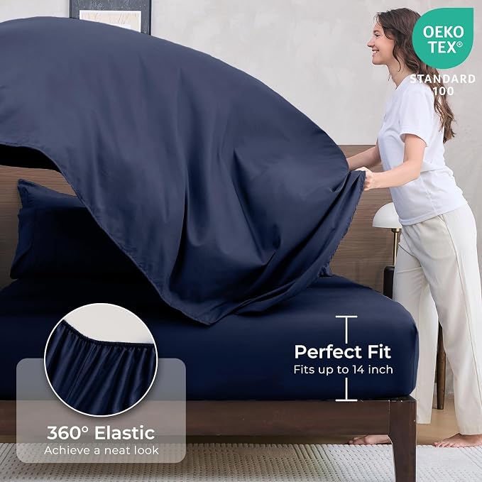HEVUMYI Navy Blue Twin-XL Comforter Set - Image 5