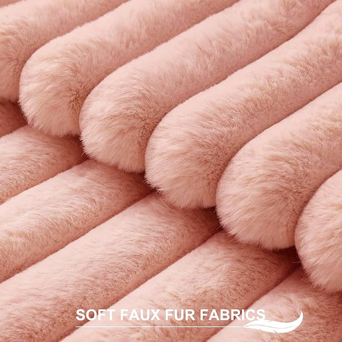 Pallene Faux Fur Plush Throw Pillow Covers 24x24 Set of 2, Luxury Soft Fluffy - Image 2