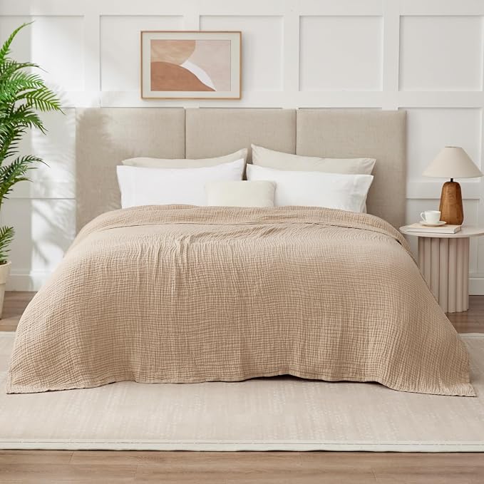 100% Cotton King Size Blankets for Bed 108" x 90", 6 Layers Cooling and Soft - Image 8
