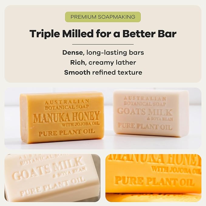 Australian Botanical Goats Milk Soap and Manuka Honey 6.6 OZ, Triple Milled - Image 4