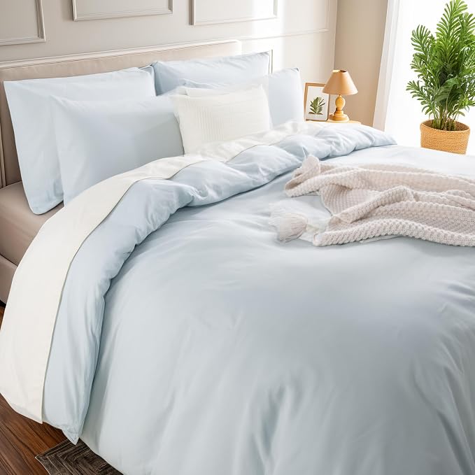NEXHOME PRO Duvet Cover Set Twin Size Linen Look Textured Organic Natural 100% - Image 5