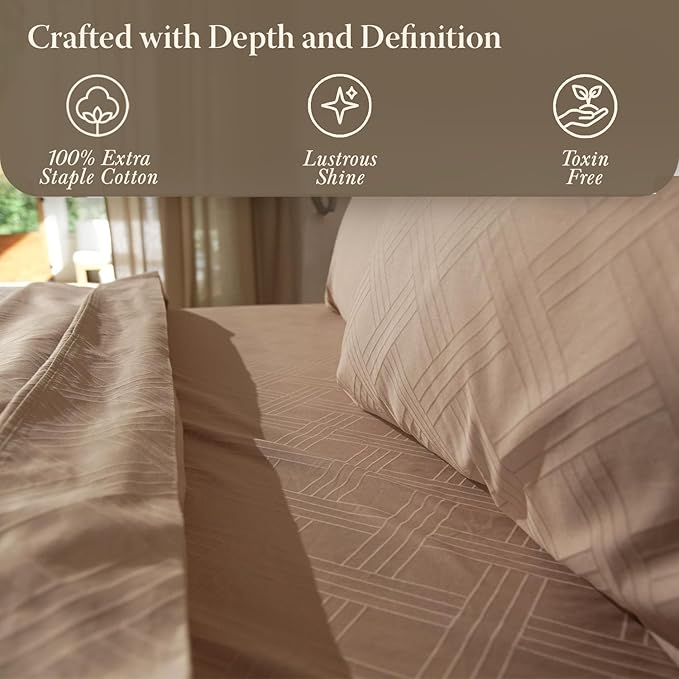 Threadmill Twin Sheets for Twin Mattress | 800 Thread Count Jacquard Celine - Image 6