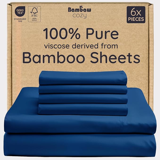 Bambaw King Sheet Set 6pcs – 100% Viscose Derived from Bamboo Sheets, Buttery by Bambaw