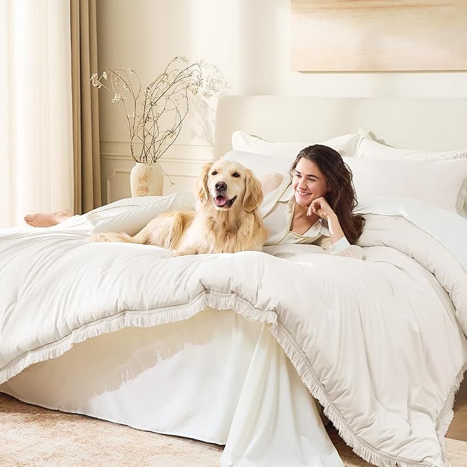 Andency California King Comforter Set Beige - Image 5