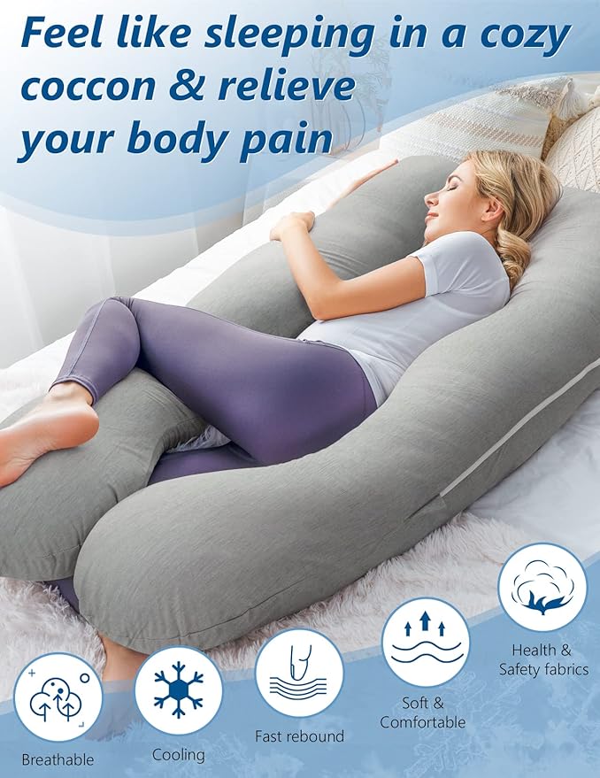 Meiz Pregnancy Pillows, Cooling Silky Pregnancy Pillows - Image 5