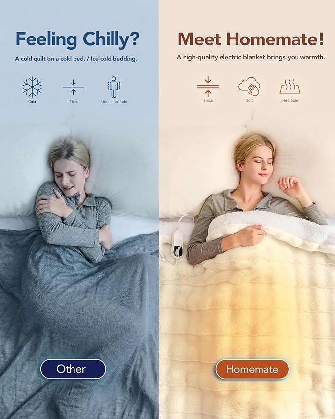 Homemate Heated Blanket Electric Throw - Image 4