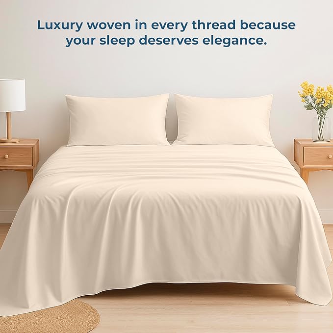 Royale Linens 100% Organic Cotton Full Flat Sheet Only - Image 6