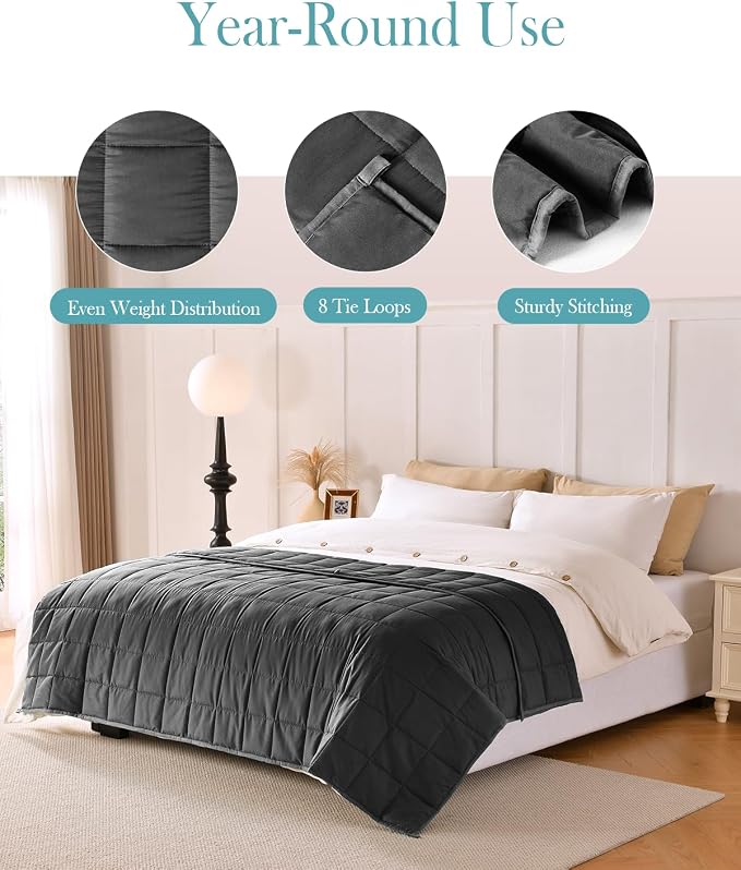 Topblan Weighted Blanket Twin Size, Breathable Ultra Soft 15lbs Weighted Blanket - Image 4