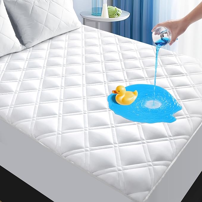 MEELUS Twin XL Mattress Protector, Breathable Waterproof Mattress Pad Cover by MEELUS