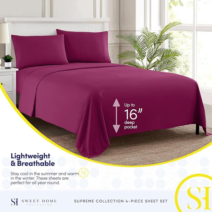 Twin XL Sheets - Breathable Luxury Sheets - 1800 Supreme Collection Extra Soft - Image 3