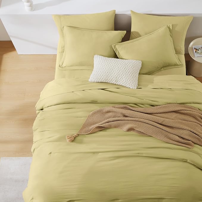 WRENSONGE King Comforter Set, 7 Pieces Hemp Soft Bed in a Bag King - Image 5