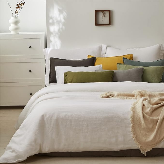 Simple&Opulence 100% Linen Lumbar Pillow Cover 12 x 20 Inches Set of 2 - Image 6