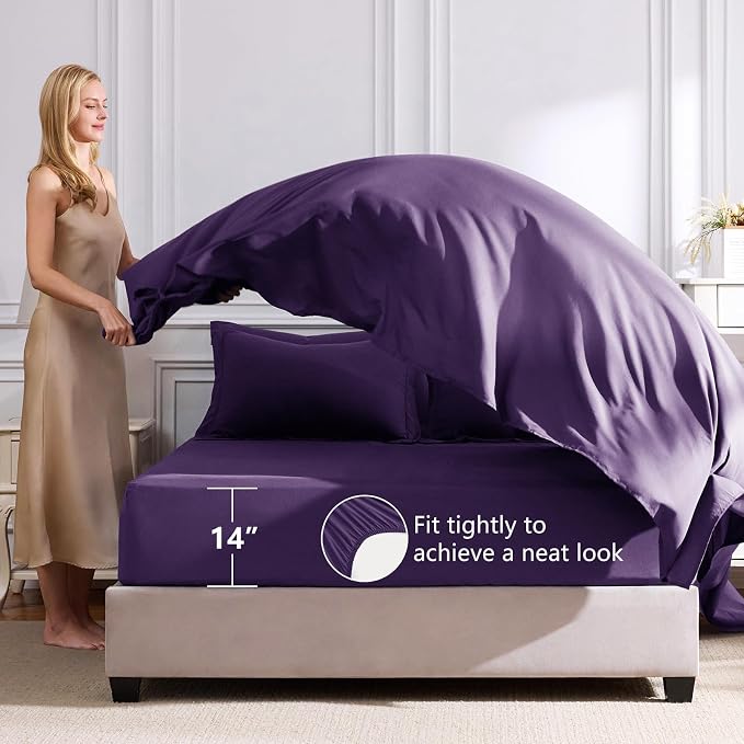 CozyLux Queen Comforter Set Purple - Image 5