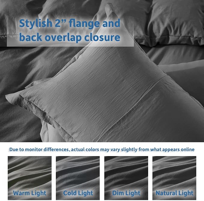 Nestl Grey California King Duvet Cover Sets - Image 8