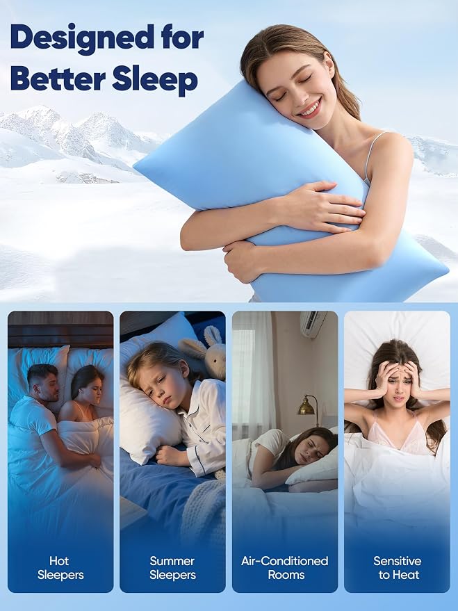 Avolare Cooling Pillow Cases Queen Size Set of 2, Arc-Chill 3.0 Cool Pillowcases - Image 6