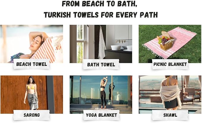 Bazaar Anatolia Turkish Beach Towel – 100% Cotton, Quick Dry, Sand Free Large - Image 3
