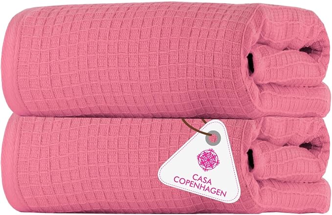 CASA COPENHAGEN Waffle 2Pcs 100% Egyptian Cotton Large Designer Bathsheet by CASACOPENHAGEN