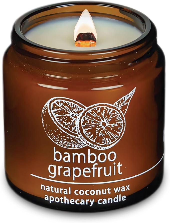 Hemlock Park Bamboo Grapefruit Apothecary Hand-Poured Scented Candle | by HemlockPark