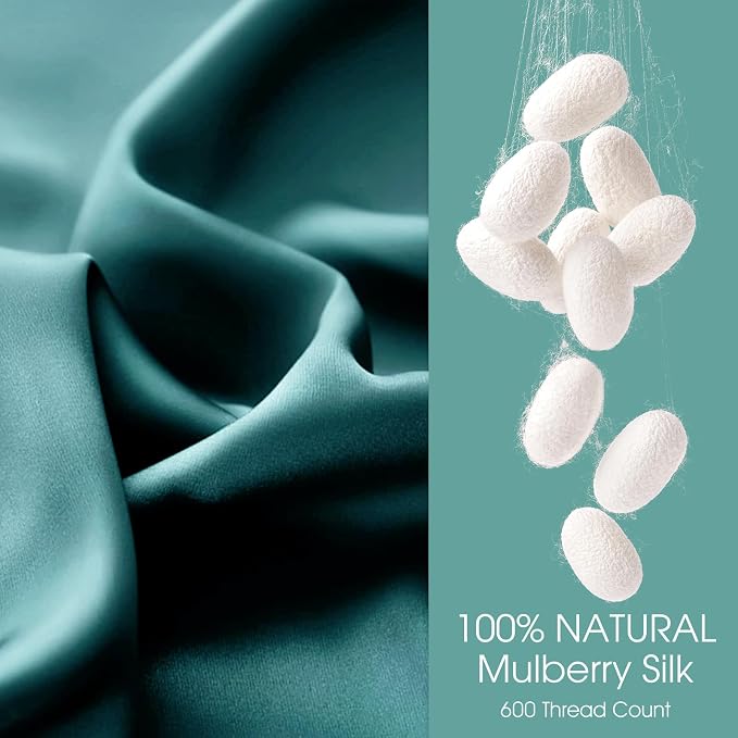 100% Silk Pillow Cases 2 Pack King Size Mulberry Silk Pillowcase - Image 2
