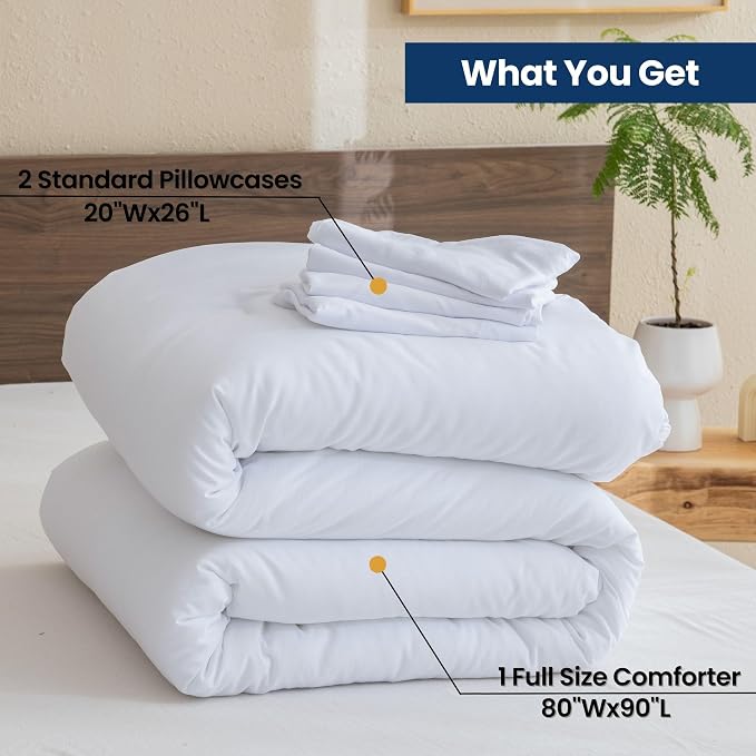 Paxrac White Comforter Full Size, 3 Pieces Boho Comforter Set, Lightweight - Image 7