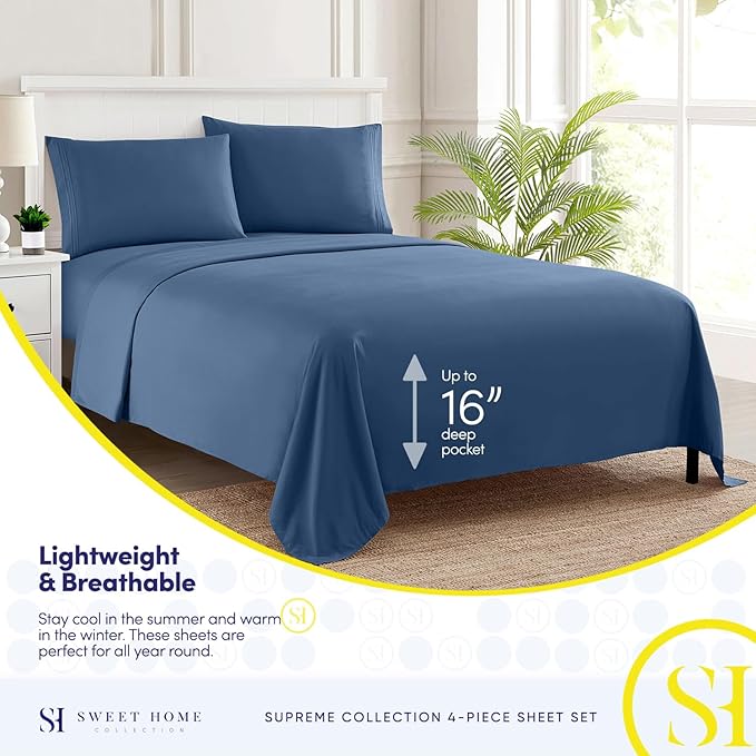 Twin XL Sheets - Breathable Luxury Sheets - 1800 Supreme Collection Extra Soft - Image 3