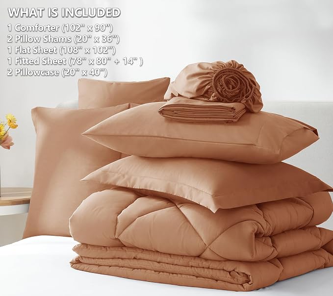 CozyLux King Size Comforter Sets Pumpkin - Image 6