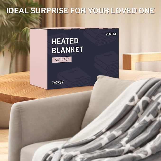 VENTIMI Electric Heated Blanket Throw, Heating Blanket - Image 6