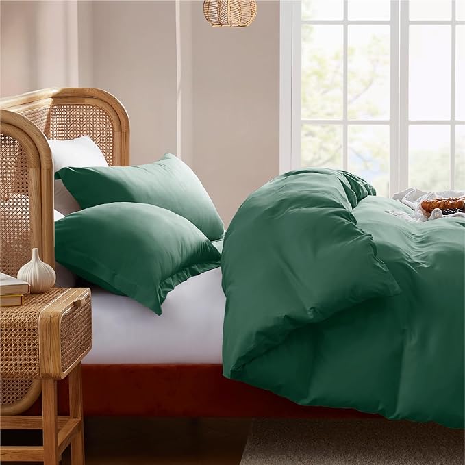 Nestl Dark Green Duvet Cover King Size - Image 7