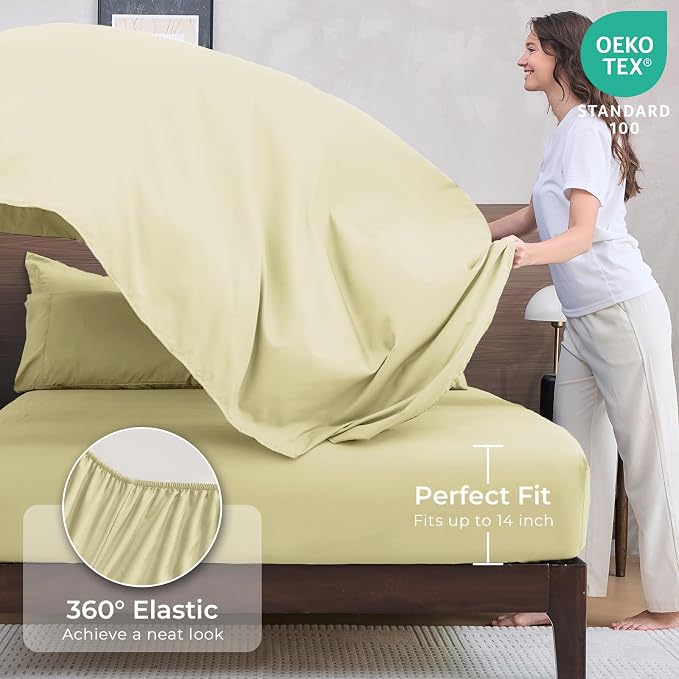 HEVUMYI Cream Yellow King Comforter Set - Image 5