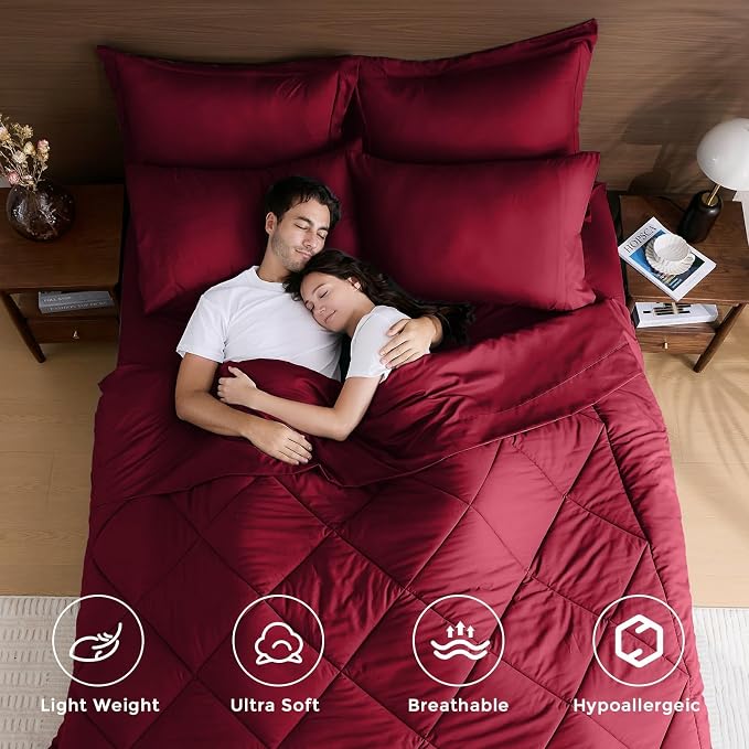 HEVUMYI Red Twin Comforter Set - Image 2