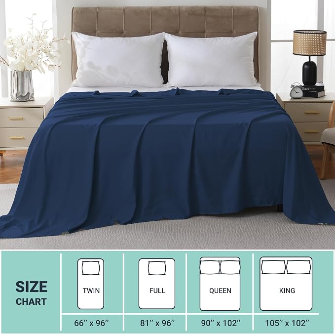 ZPECC Bulk Flat Sheets Only Queen Size 6 Pack, Easy Sort Top Bed Sheet by - Image 5