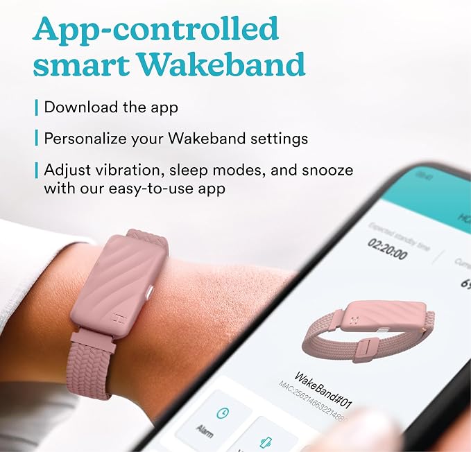 Homedics WakeBand Silent Vibrating Alarm Wristband, Ultra-Light Comfortable - Image 3