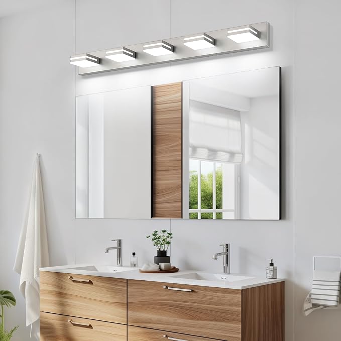 SineRise LED Modern Bathroom Vanity Light Fixtures, Brushed Nickel Modern - Image 7