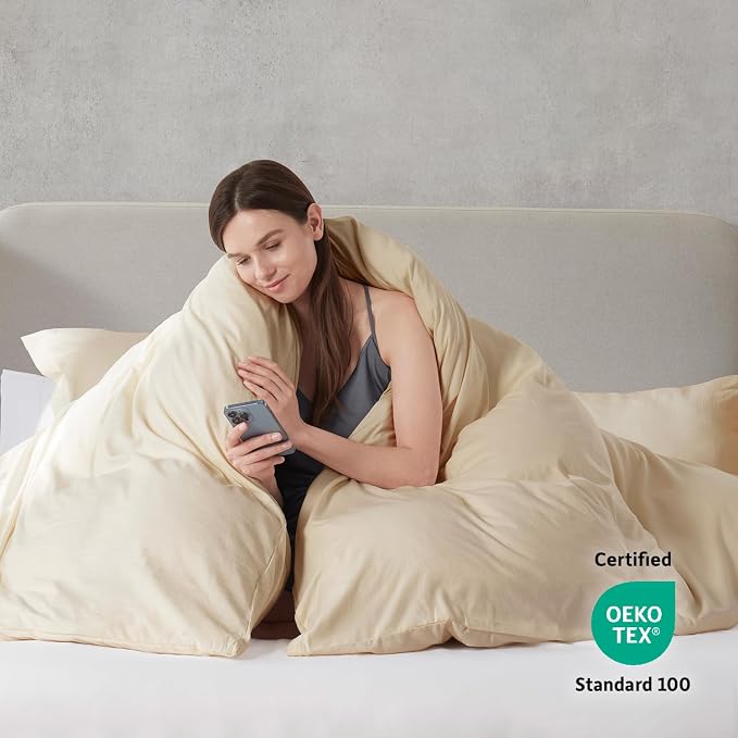 Nestl Beige Cream Duvet Cover King Size - Image 3
