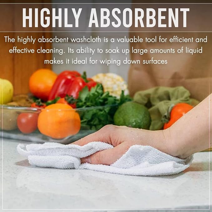 KAHAF COLLECTION 12 Pack Washcloths | Multicolour 100% Cotton Extra Absorbent - Image 6