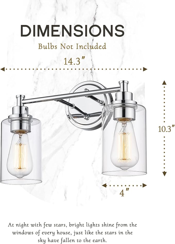 FEMILA Modern Bathroom Light Fixtures, 2-Light Bathroom Vanity Lights Over - Image 3